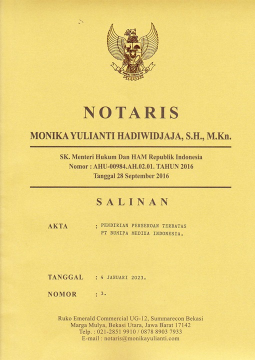 AKTA PENDIRIAN